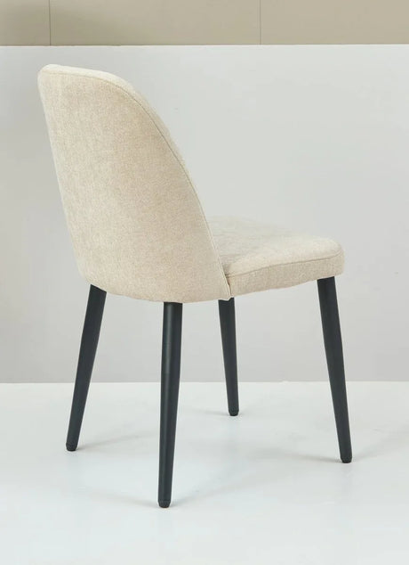 Set of 4 Beige Suede Fabric Armless Dining Chairs - Omega Lifestyles