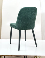 Set Of 4 Dark Green Suede Fabric Upholstered Dining Chairs - Omega Lifestyles