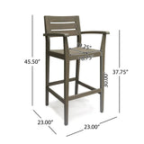 Sleek Grey Wood Outdoor Barstool - Omega Lifestyles