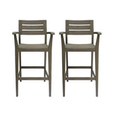 Sleek Grey Wood Outdoor Barstool - Omega Lifestyles