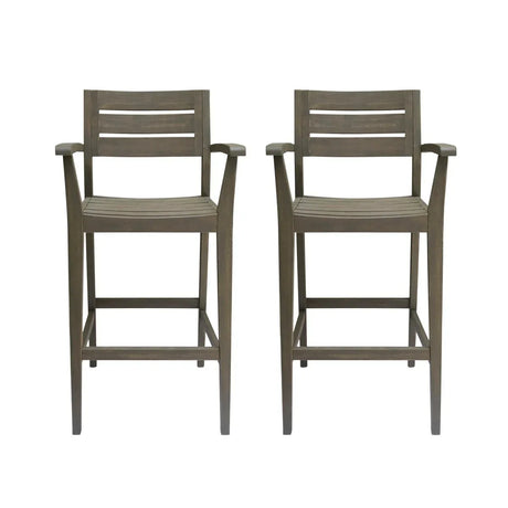 Sleek Grey Wood Outdoor Barstool - Omega Lifestyles