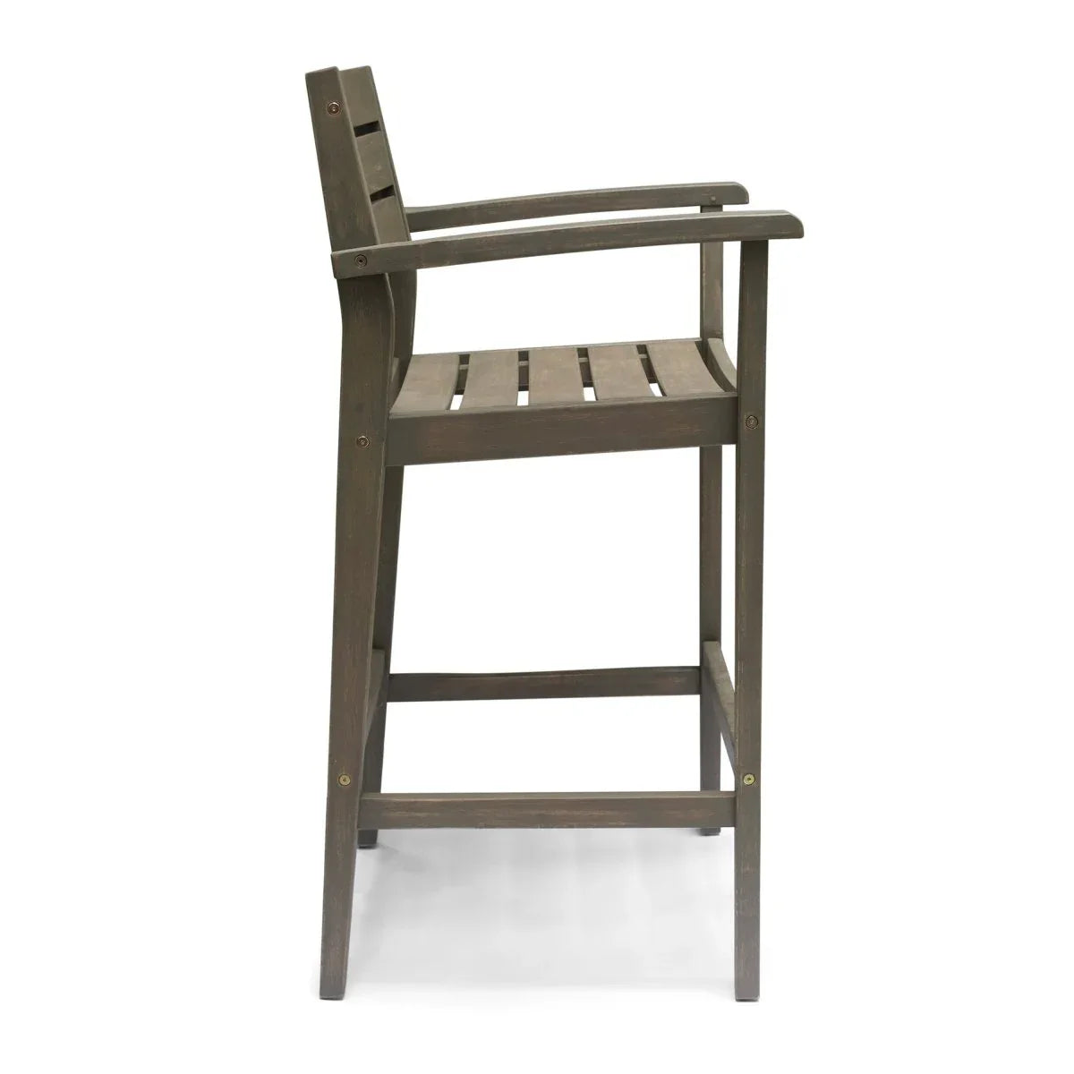 Sleek Grey Wood Outdoor Barstool - Omega Lifestyles