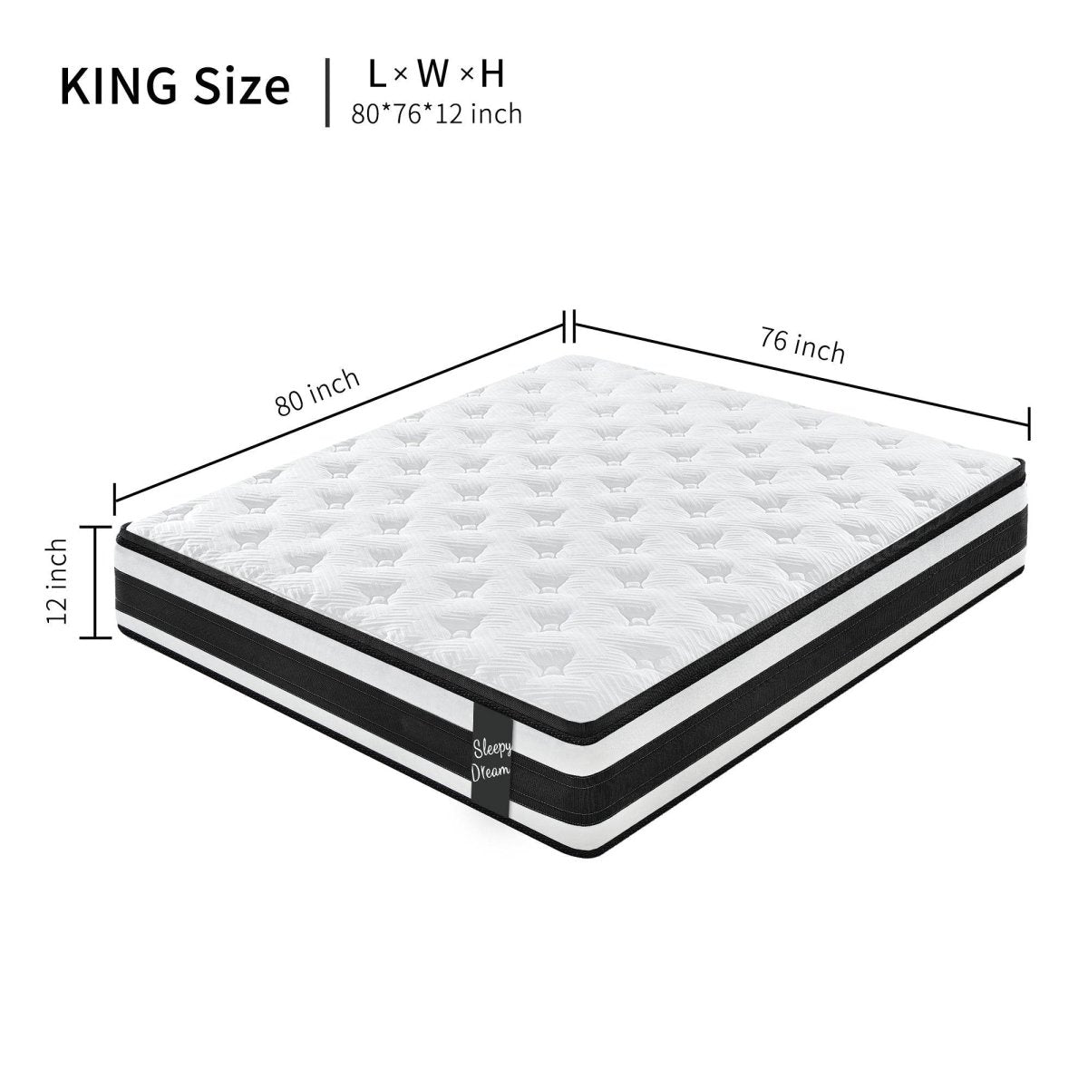 Soft 12-Inch Pocket Spring Memory Foam Mattress - Sleep Galleria