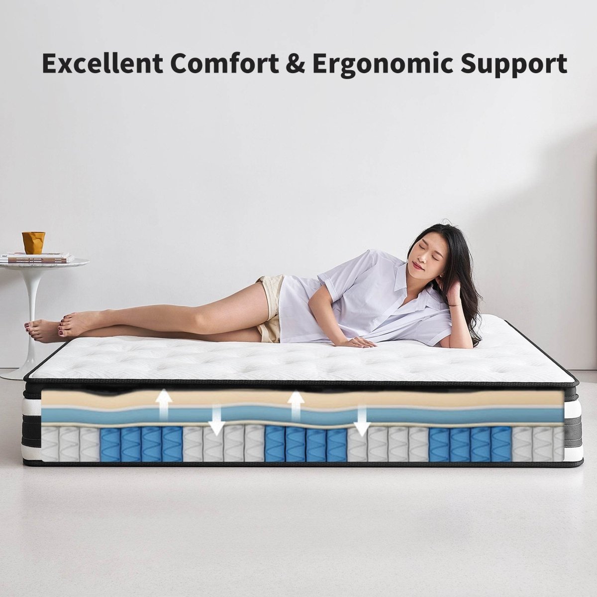 Soft 12-Inch Pocket Spring Memory Foam Mattress - Sleep Galleria