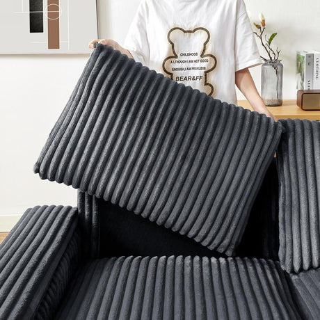 Soft Corduroy 2-Seat Modern Sofa With Storage USB Port - Omega Lifestyles