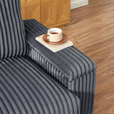 Soft Corduroy 2-Seat Modern Sofa With Storage USB Port - Omega Lifestyles