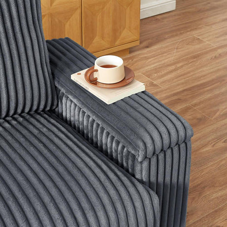 Soft Corduroy 2-Seat Modern Sofa With Storage USB Port - Omega Lifestyles