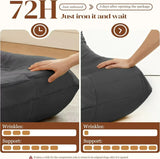 Soft Memory Foam Corduroy Accent Chair Gray Bedroom Seating - Omega Lifestyles