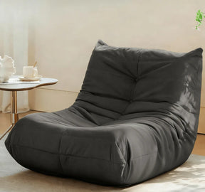 Soft Memory Foam Corduroy Accent Chair Gray Bedroom Seating - Omega Lifestyles