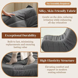 Soft Memory Foam Corduroy Accent Chair Gray Bedroom Seating - Omega Lifestyles