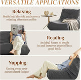 Soft Memory Foam Corduroy Accent Chair Gray Bedroom Seating - Omega Lifestyles