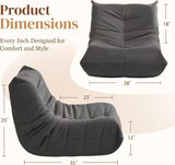 Soft Memory Foam Corduroy Accent Chair Gray Bedroom Seating - Omega Lifestyles