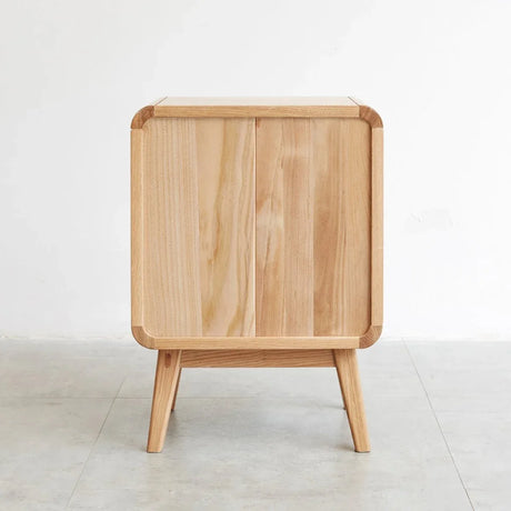 Solid Oak Wood 2-Drawer Modern Bedroom Nightstand - Omega Lifestyles