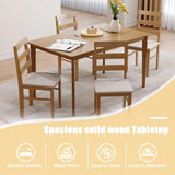Solid Wood Dining Table And Chair Set 5-Piece Beige Furniture Set - Omega Lifestyles