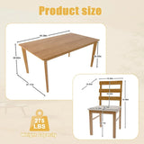 Solid Wood Dining Table And Chair Set 5-Piece Beige Furniture Set - Omega Lifestyles