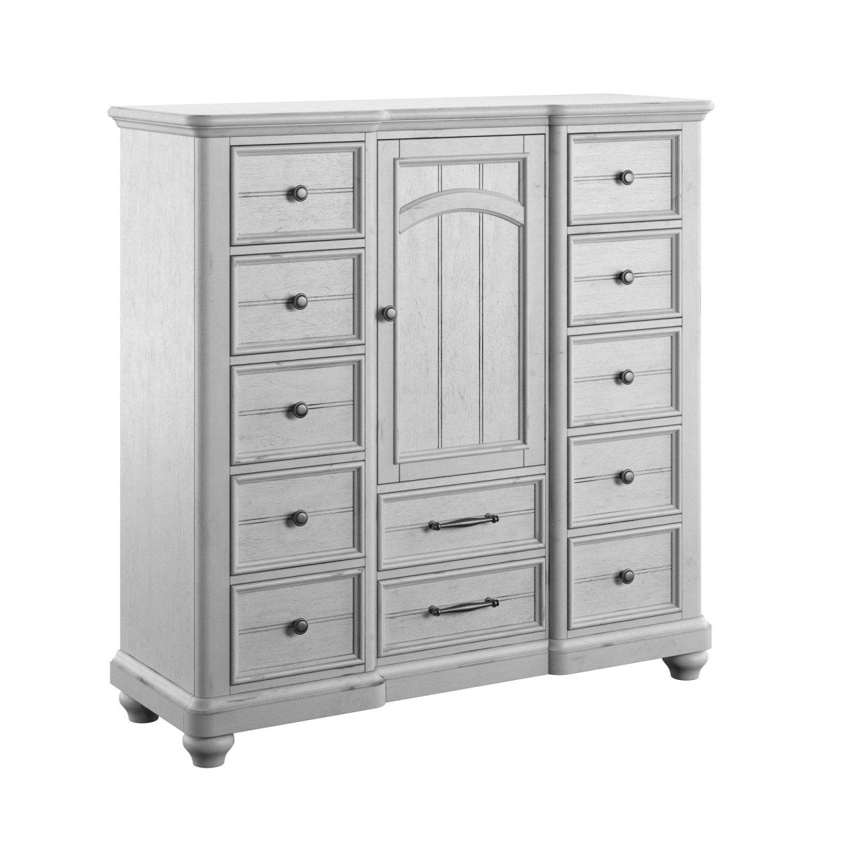 Solid Wood Gray 12 - Drawer Master Chest Cabinet - Serenova - Omega Lifestyles