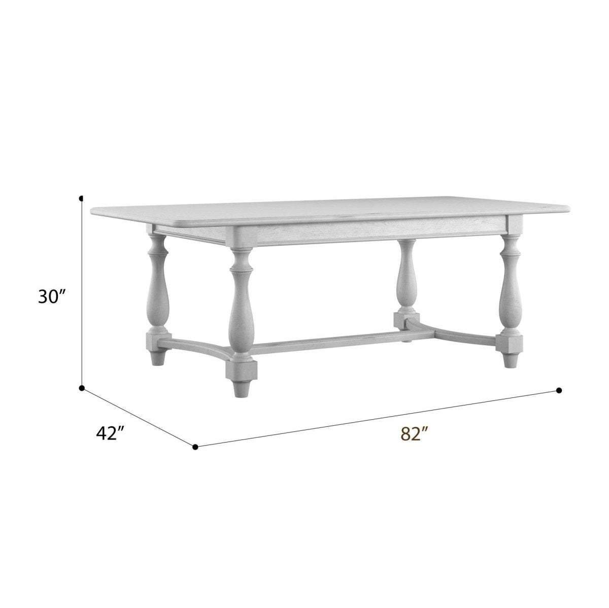 Solid Wood Rectangular Gray Dining Table Seating Six - Serenova - Omega Lifestyles