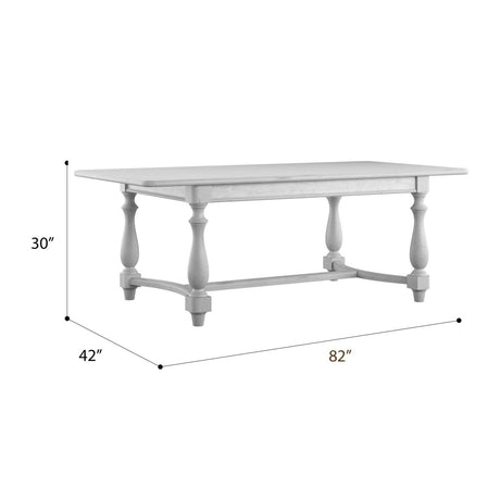 Solid Wood Rectangular Gray Dining Table Seating Six - Serenova - Omega Lifestyles