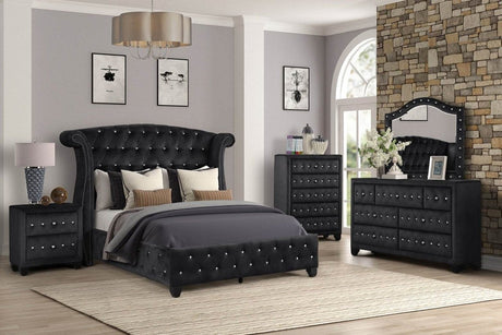 Sophia Full Size Crystal Tufted Upholstered Bed Frame - Serenova - Omega Lifestyles