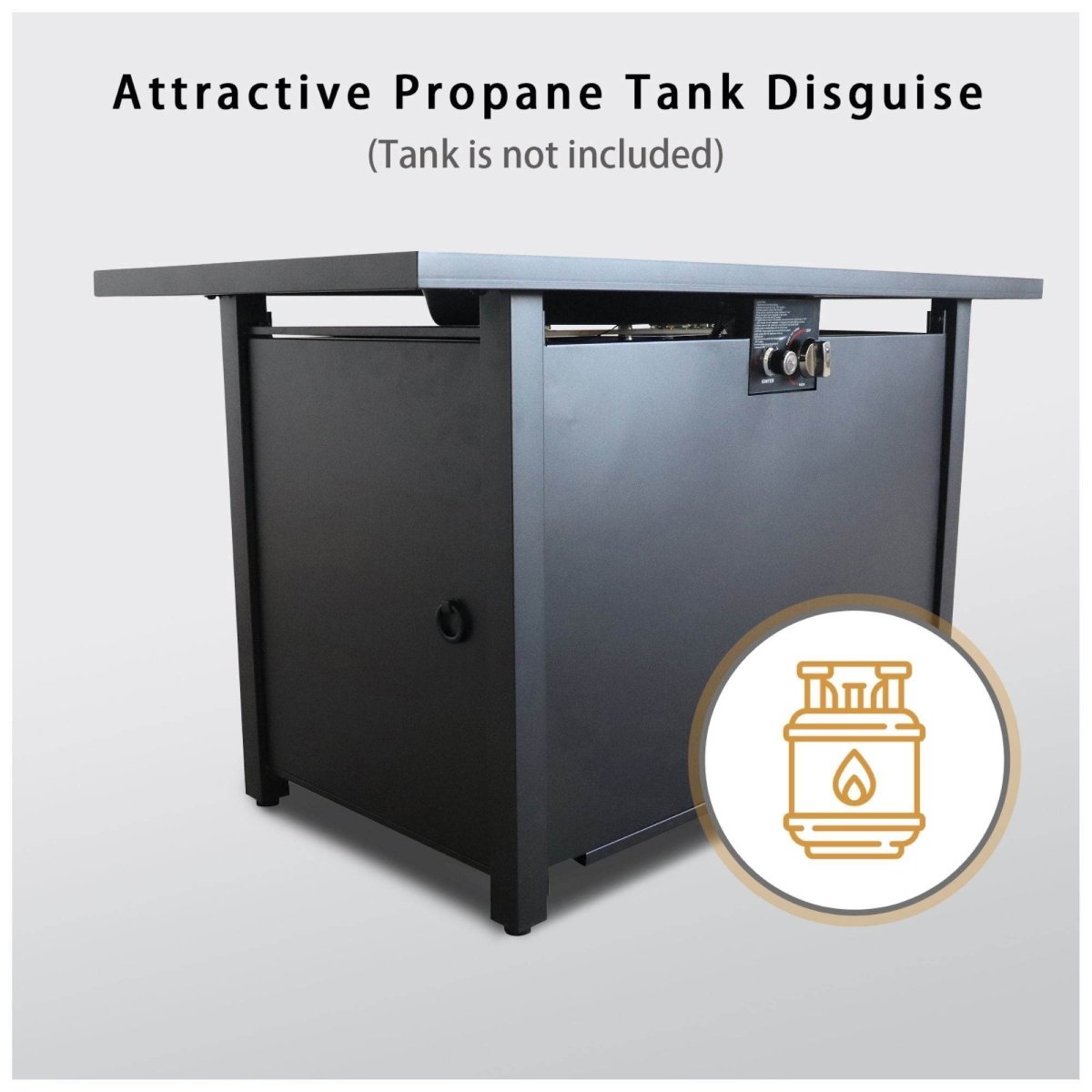 Steel Modern Adjustable Flame Outdoor Fire Pit Table - Omega Lifestyles