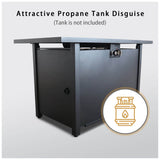 Steel Modern Adjustable Flame Outdoor Fire Pit Table - Omega Lifestyles