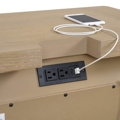 Tan Solid Wood Contemporary 3 - Drawer Nightstand - Serenova - Omega Lifestyles