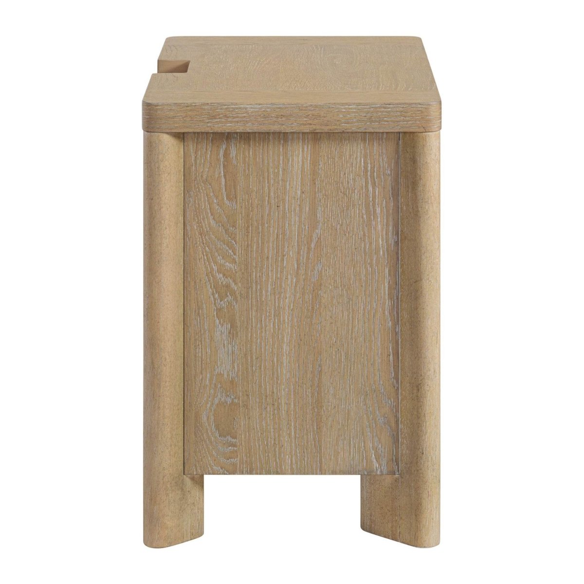 Tan Solid Wood Contemporary 3 - Drawer Nightstand - Serenova - Omega Lifestyles