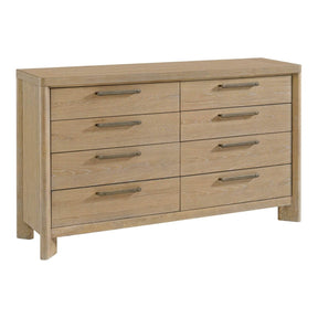 Tan Solid Wood Contemporary 8-Drawer Dresser - Omega Lifestyles