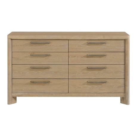 Tan Solid Wood Contemporary 8 - Drawer Dresser - Serenova - Omega Lifestyles