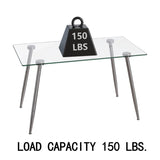 Tempered Glass Dining Table Set With Four PU Chairs - Omega Lifestyles