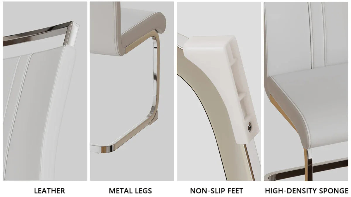 Tempered Glass Dining Table Set With Four PU Chairs - Omega Lifestyles