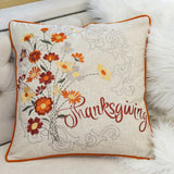 Thanksgiving Embroidered Autumn Harvest 20x20 Throw Pillow - Serenova - Omega Lifestyles