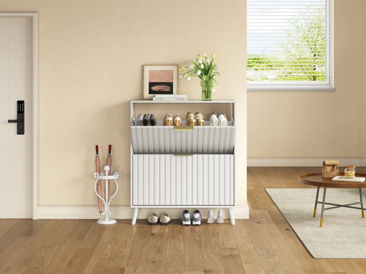 Tipping Bucket Narrow Storage Organizer With Anti-Tip Safety - Omega Lifestyles