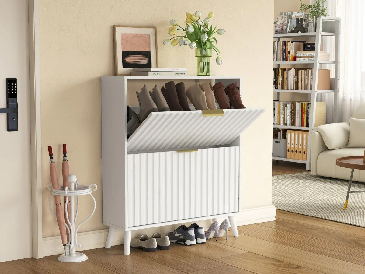 Tipping Bucket Narrow Storage Organizer With Anti-Tip Safety - Omega Lifestyles