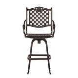 Traditional Copper Aluminum Swivel Outdoor Bar Stool - Omega Lifestyles