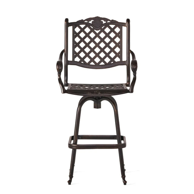 Traditional Copper Aluminum Swivel Outdoor Bar Stool - Omega Lifestyles