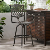 Traditional Copper Aluminum Swivel Outdoor Bar Stool - Omega Lifestyles