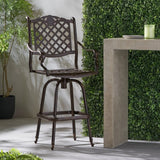 Traditional Copper Aluminum Swivel Outdoor Bar Stool - Omega Lifestyles