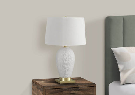Transitional 26-Inch White Ceramic Table Lamp - Sleep Galleria