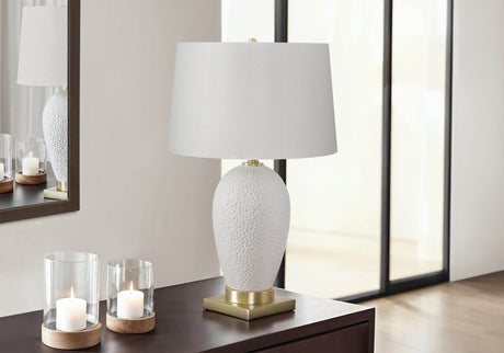 Transitional 26-Inch White Ceramic Table Lamp - Sleep Galleria