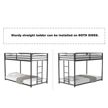 Twin Classic Metal Twin Over Twin Bunk Bed Frame - Serenova - Omega Lifestyles