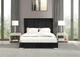 Twin Contemporary Black Fur Chenille Fabric Bed Frame - Serenova - Omega Lifestyles