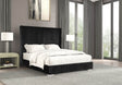 Twin Contemporary Black Fur Chenille Fabric Bed Frame - Serenova - Omega Lifestyles