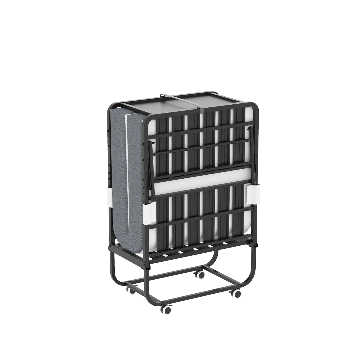 Twin Folding Bed Frame With Adjustable Headboard And 5-Inch Memory Foam Mattress - Omega Lifestyles