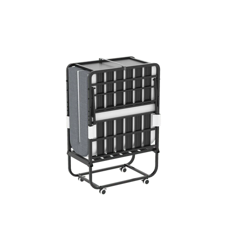 Twin Folding Bed Frame With Adjustable Headboard And 5-Inch Memory Foam Mattress - Omega Lifestyles