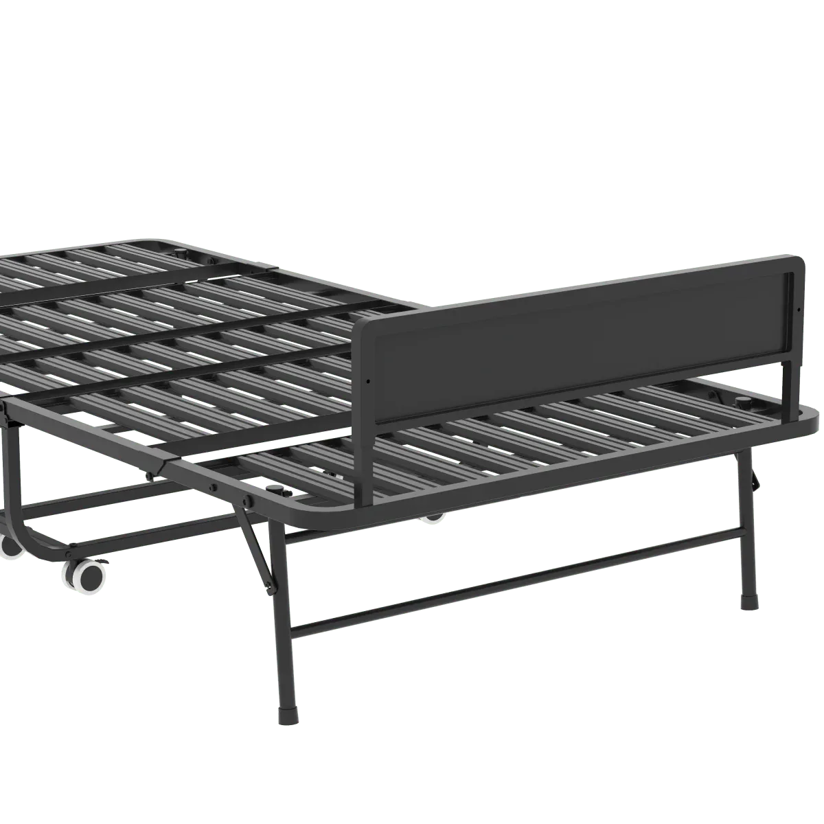 Twin Folding Bed Frame With Adjustable Headboard And 5-Inch Memory Foam Mattress - Omega Lifestyles