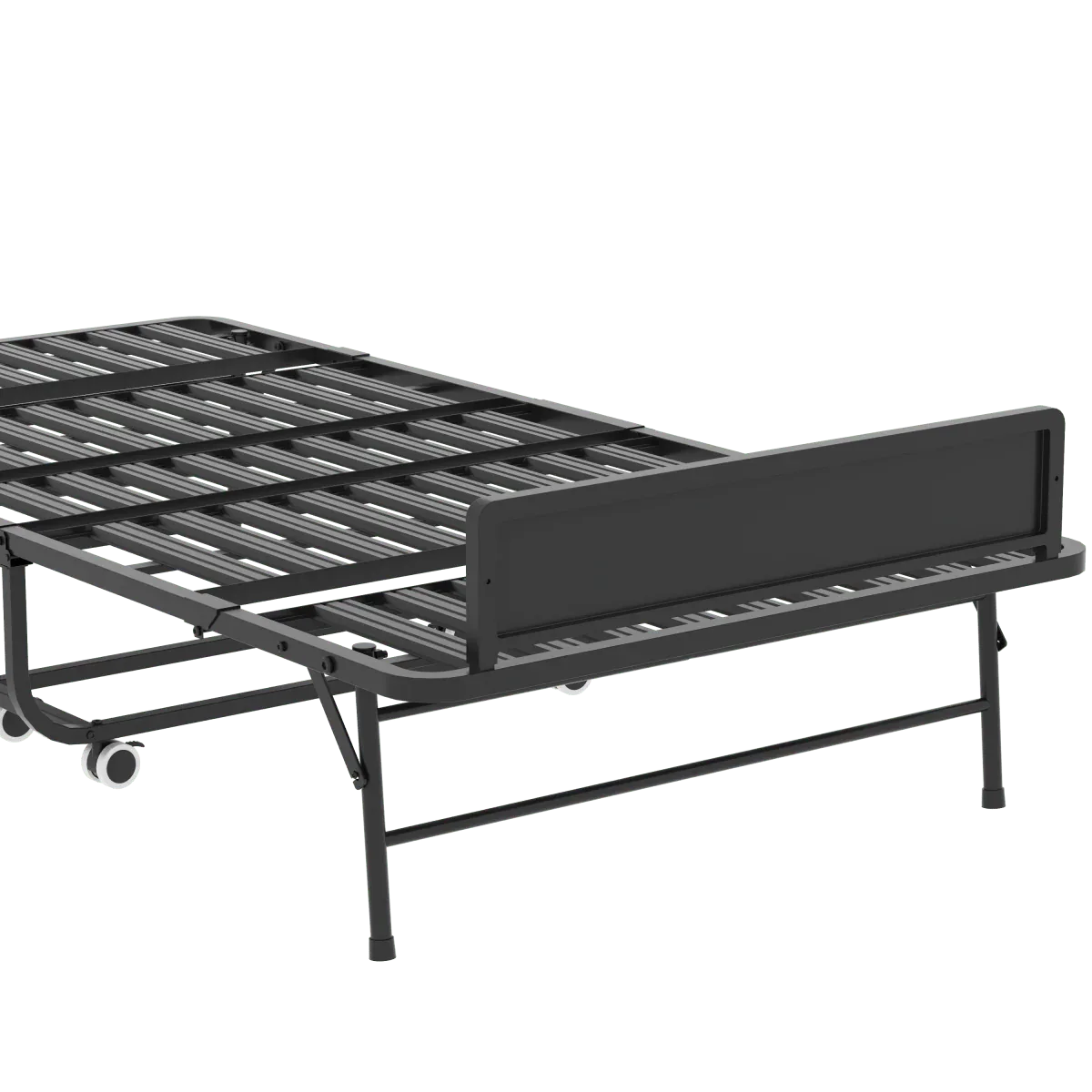 Twin Folding Bed Frame With Adjustable Headboard And 5-Inch Memory Foam Mattress - Omega Lifestyles