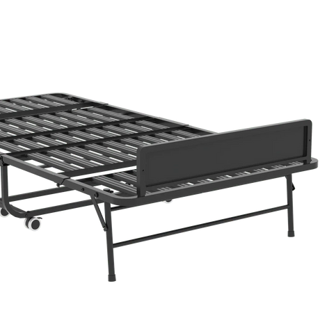 Twin Folding Bed Frame With Adjustable Headboard And 5-Inch Memory Foam Mattress - Omega Lifestyles
