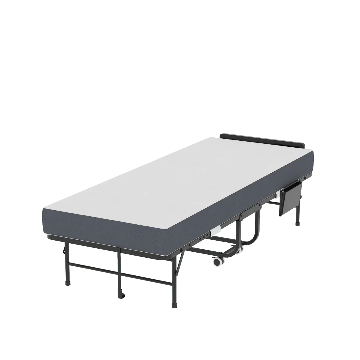 Twin Folding Bed Frame With Adjustable Headboard And 5-Inch Memory Foam Mattress - Omega Lifestyles