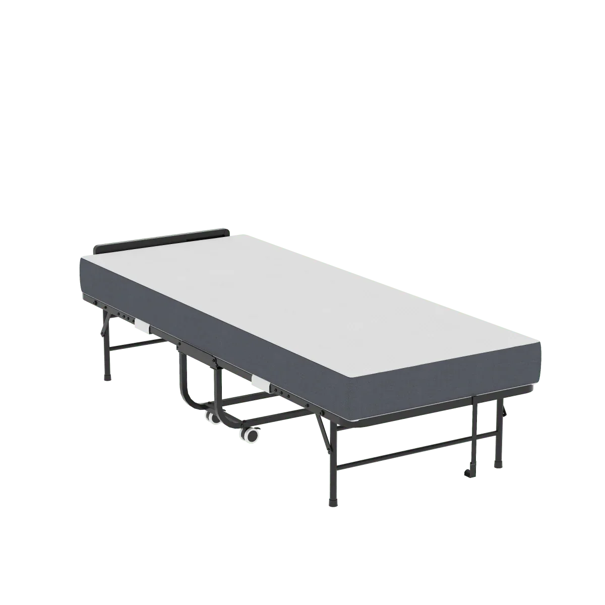 Twin Folding Bed Frame With Adjustable Headboard And 5-Inch Memory Foam Mattress - Omega Lifestyles